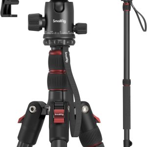 SmallRig Camera Tripod, 71" Foldable Aluminum Tripod/Monopod, 360°Ball Head Detachable, Payload 33lb, Adjustable Height from 16" to 71" for Camera, Phone